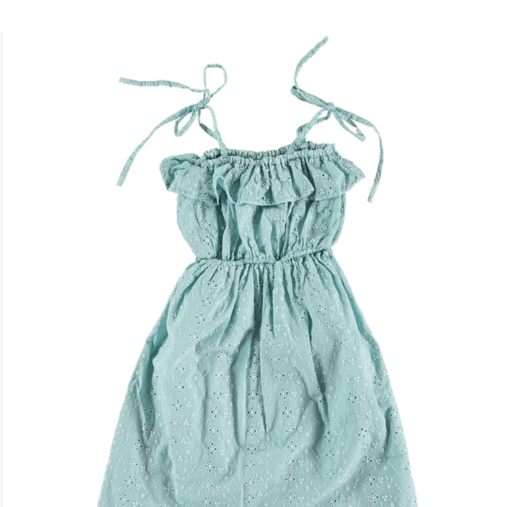 Tocoto Vintage Blue Eyelet Dress